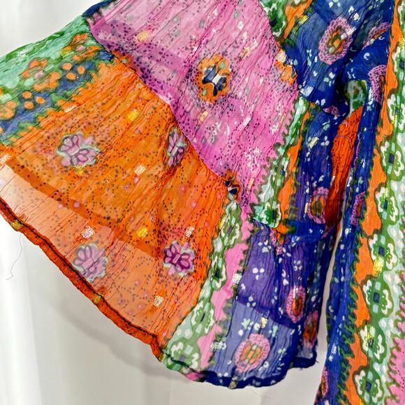 Anthropologie Akemi + Kin “Antonella” Multi-Color Boho Peasant Top – Size M - Picture 7 of 8